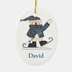 Skiing Snowman ornament