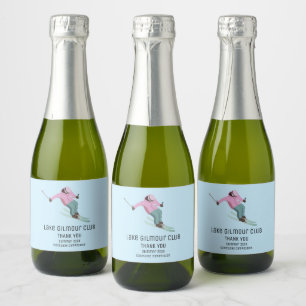 Skiing Sparkling Wine Label