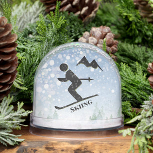 Skiing Sport Design Snow Globe