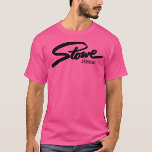 Skiing Stowe Vermont Ski Mountains Snowboard Typog T-Shirt
