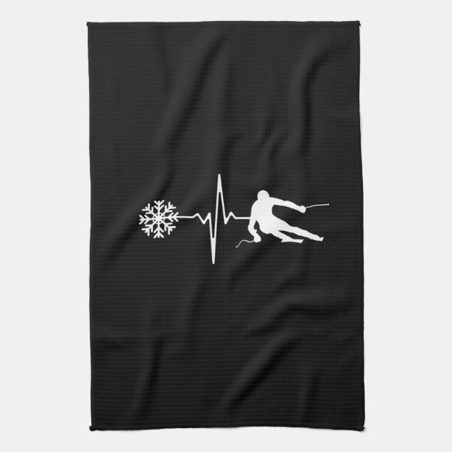 Skiing Tea Towel (Vertical)