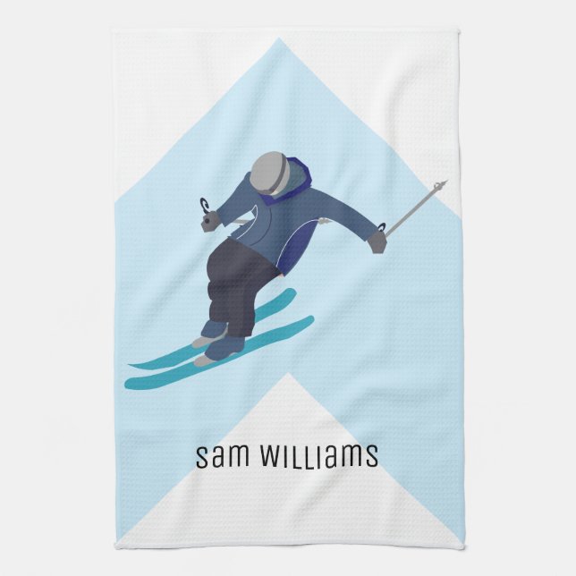 Skiing Tea Towel (Vertical)