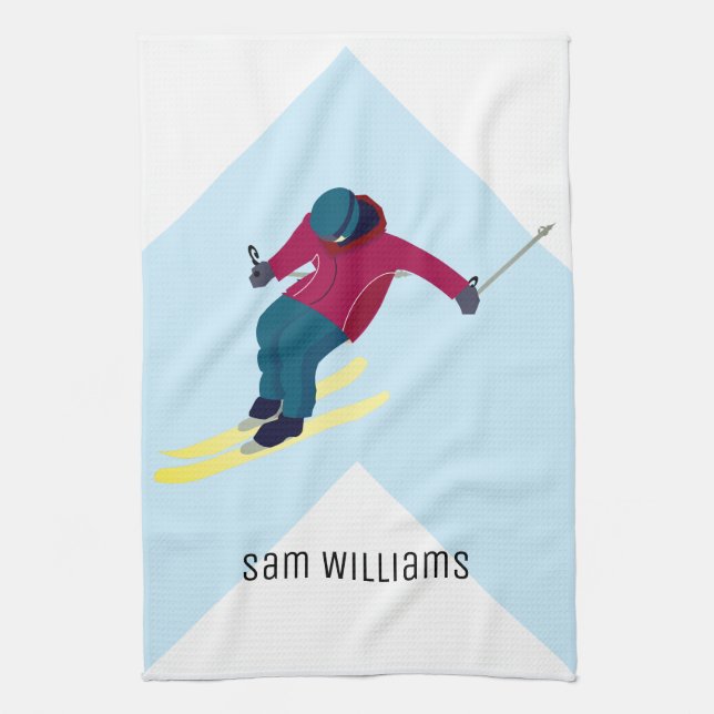 Skiing Tea Towel (Vertical)