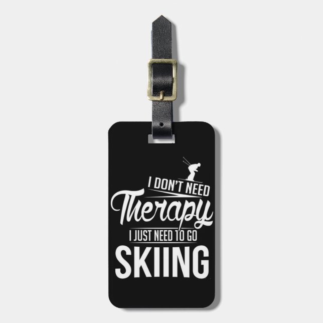 ***SKIING THERAPY*** LUGGAGE TAG (Front Vertical)