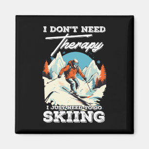 Skiing Therapy Snow Vacation Snowboarding Mountain Magnet