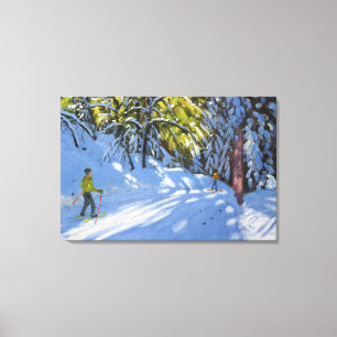 Skiing through the Woods La Clusaz 2012 Canvas Print