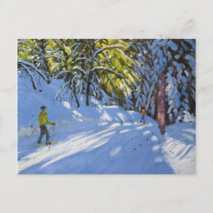 Skiing through the Woods La Clusaz 2012 Postcard
