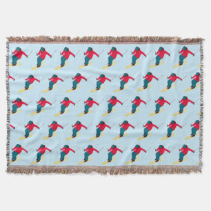 Skiing Throw Blanket