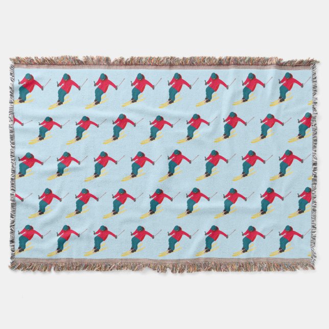 Skiing Throw Blanket (Front)
