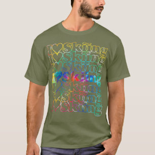 Skiing Tie Dye Cool Vintage Inspired T-Shirt