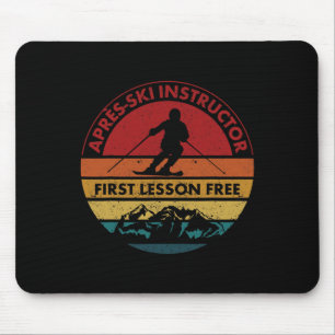 Skiing Trip Skier Apres Ski Instructor First Lesso Mouse Mat