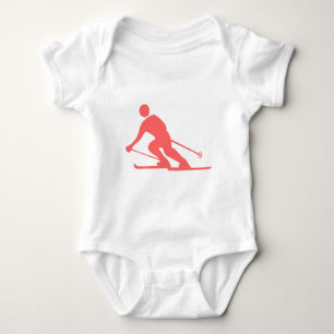 Skiing - Tropical Pink Baby Bodysuit