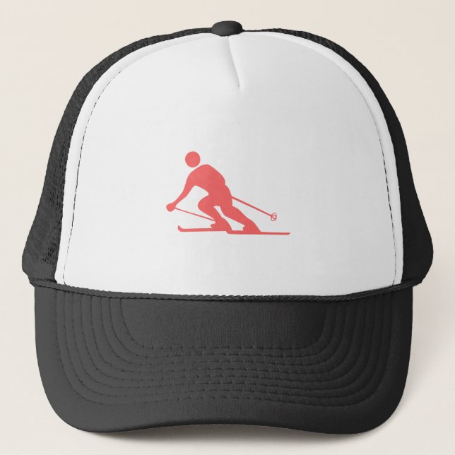 Skiing - Tropical Pink Trucker Hat (Front)