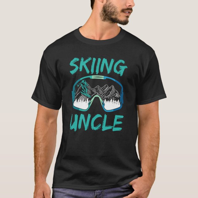 Skiing Uncle Ski Winter Sports Skier T-Shirt (Front)