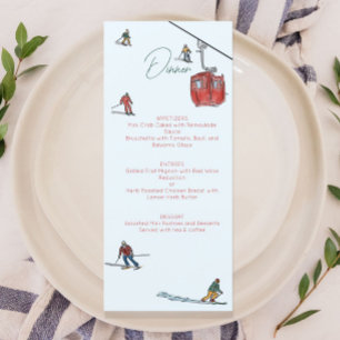 skiing watercolor  menu