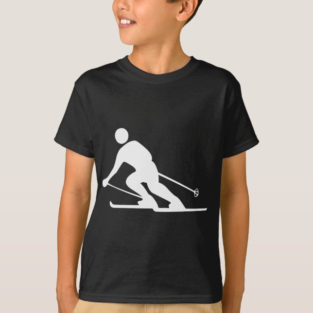 Skiing - White T-Shirt (Front)