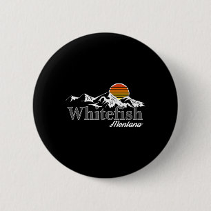 Skiing Whitefish Montana Mountain Lover  6 Cm Round Badge