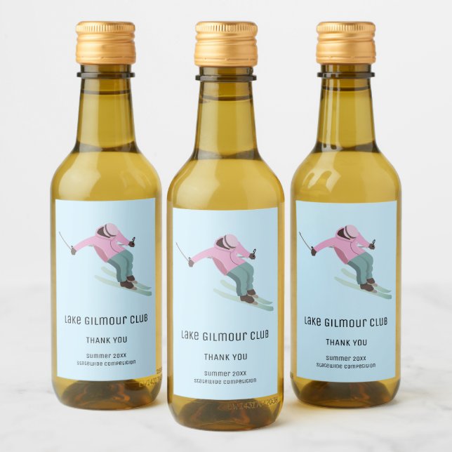 Skiing Wine Label (Bottles)