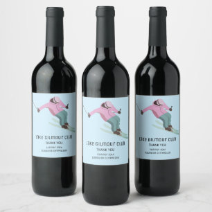 Skiing Wine Label