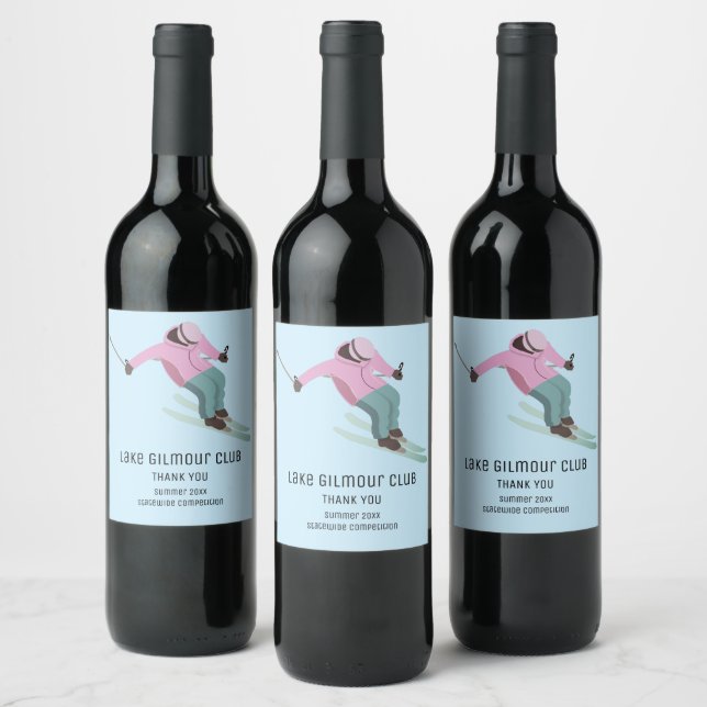 Skiing Wine Label (Bottles)