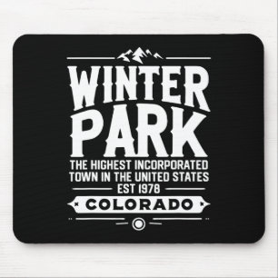 Skiing Winter Park Colorado Skier Ski Souvenir Mouse Mat