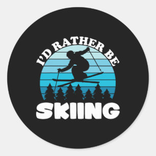 Skiing Winter Sports Ski For Skiers 10 Classic Round Sticker