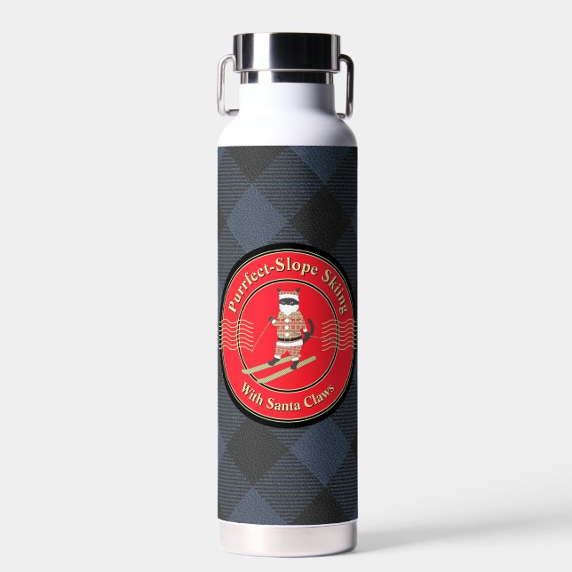 Skiing with Santa Craws water bottle (Front)
