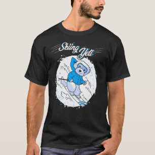 Skiing Yeti Dog Skier Winter Sports Ski T-Shirt