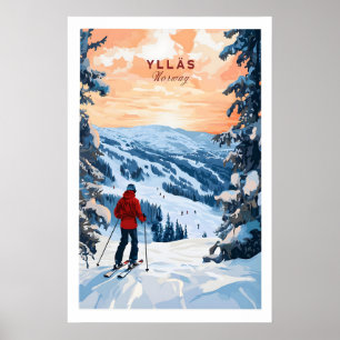 Skiing Ylläs Norway Poster 1