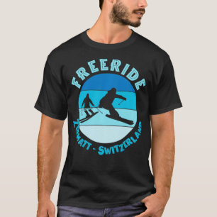 Skiing Zermatt Switzerland Freeride T-Shirt