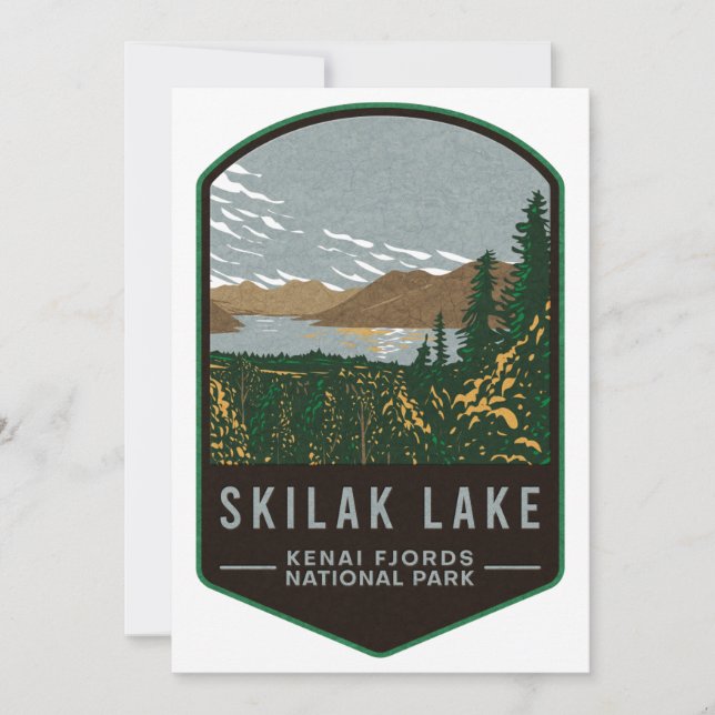 Skilak Lake Kenai Fjords National Park Holiday Card (Front)