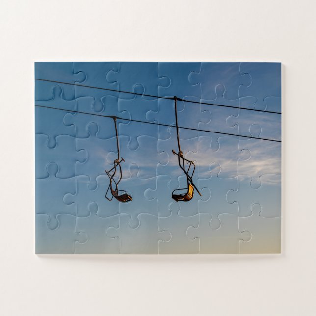 Skilift at sunset jigsaw puzzle (Horizontal)