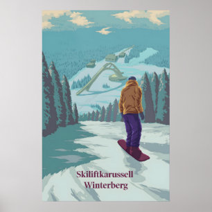 Skiliftkarussell Winterberg Germany Snowboarding Poster