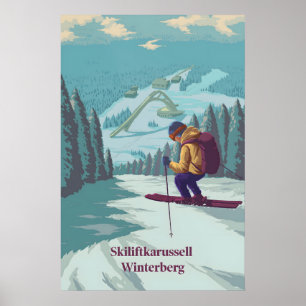 Skiliftkarussell Winterberg Ski Resort Travel Poster