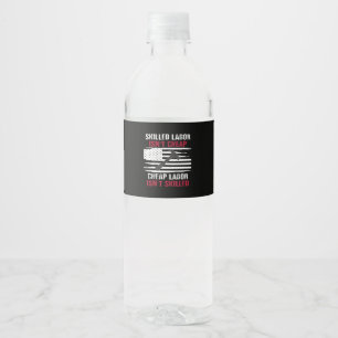 Skilled Labour Isn’t Cheap American Flag Essential Water Bottle Label