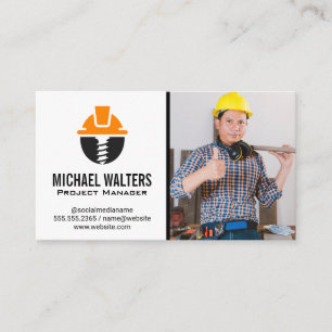 Skilled Worker Construction Logo Business Card