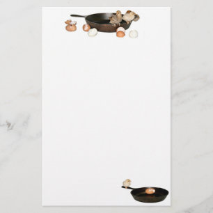 Skillet and chicks stationery