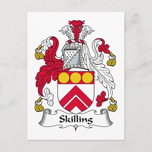 Skilling Family Crest Postcard (Front)