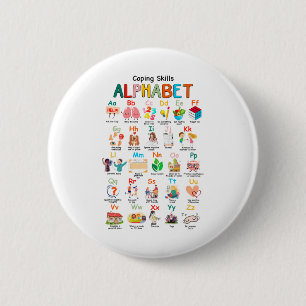 Skills Abc Alphabet Mental Health Awareness Counse 6 Cm Round Badge