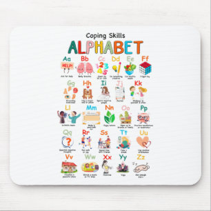 Skills Abc Alphabet Mental Health Awareness Counse Mouse Mat