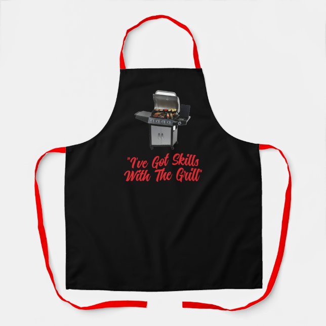 "Skills" All-Over Print Apron, Medium Apron (Front)
