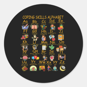 Skills Alphabet Mental Health Awareness Counsellor Classic Round Sticker