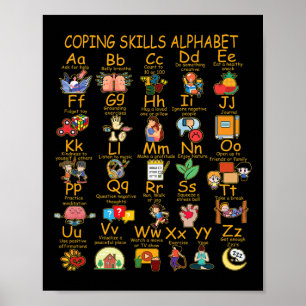 Skills Alphabet Mental Health Awareness Counsellor Poster