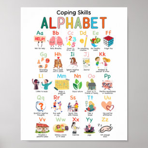 Skills Alphabet Mental Health Problems Teacher Wom Poster