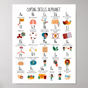 Skills Alphabet School Counselor Mental Health Sch Poster