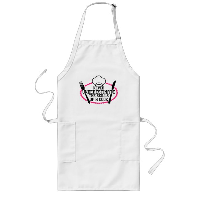 Skills of A Cook Funny Chef Gift Long Apron (Front)