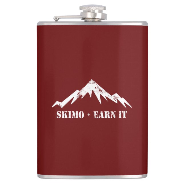Skimo, Earn It Hip Flask (Front)