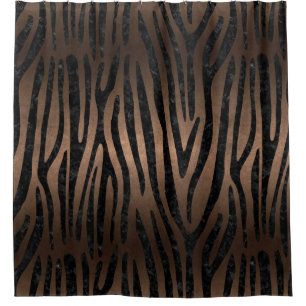 SKIN4 BLACK MARBLE & BRONZE METAL SHOWER CURTAIN