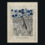 Skin Anatomy Blue Floral Vintage Dictionary Art Poster<br><div class="desc">Skin Anatomy Blue Floral Vintage Dictionary Art design no. 2
This stunning anatomy art prints showcases detailed illustration of the human skin's epidermis and dermis, adorned with elegant moody blue flowers. A unique and sophisticated touch for skincare clinics, dermatology offices, and beauty salons.</div>