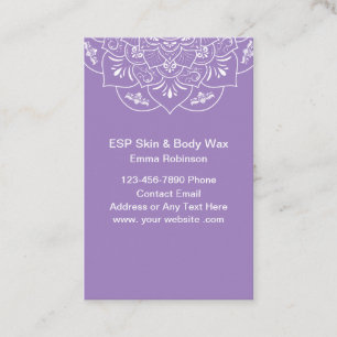 Skin And Body Wax Treatment Business Cards